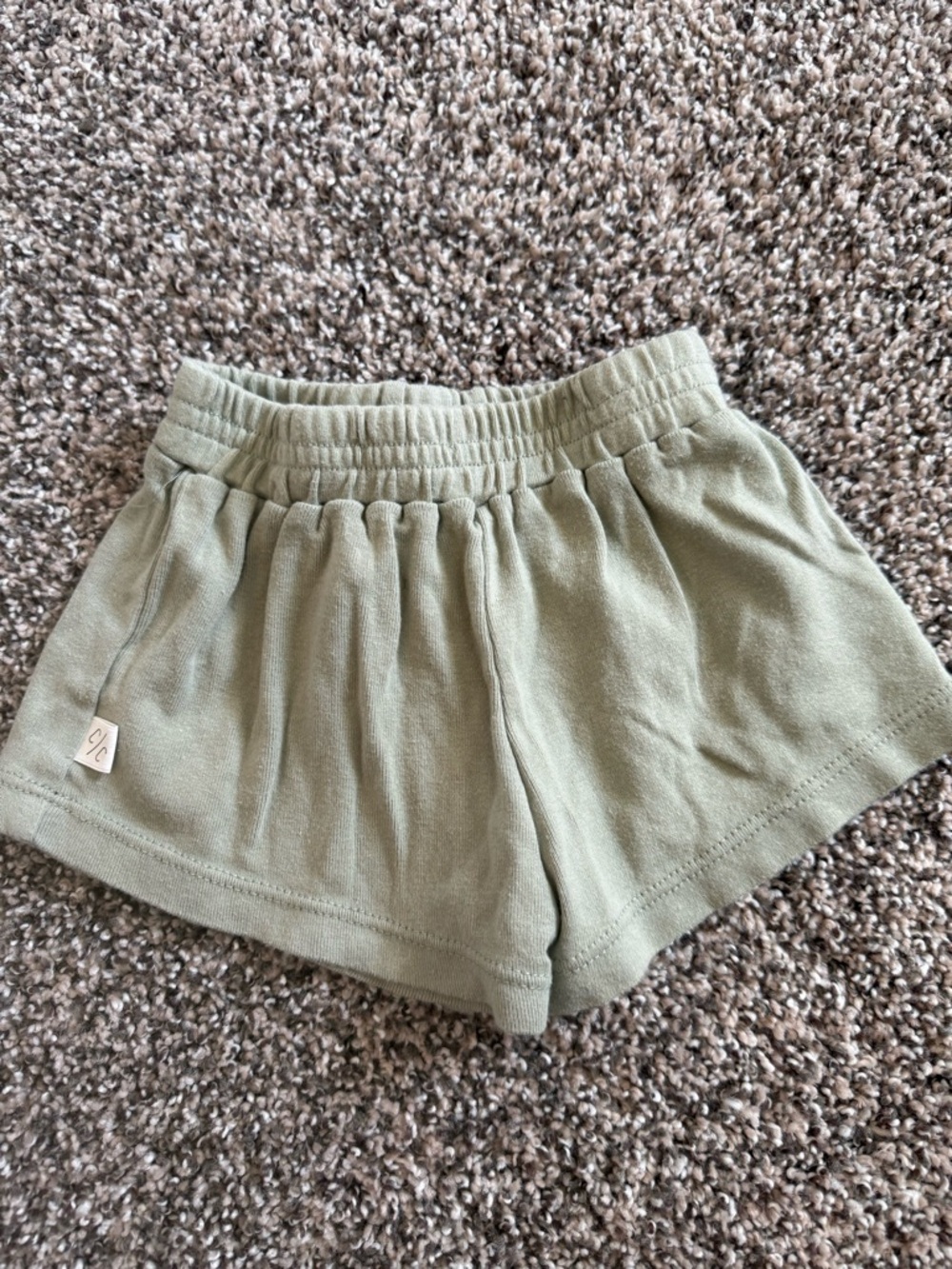 Childhoods Baby Gender Neutral Olive Green Elastic-Waist Shorts Size 18-24 Month
